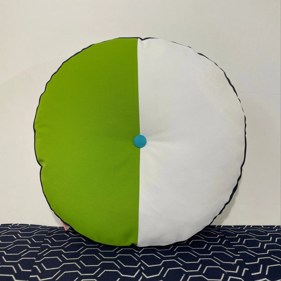 Oblique Studio Sunbrella Splits Circle Pillow in Macaw/Aruba - RSH Decor