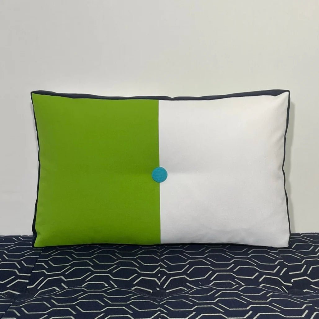 Oblique Studio Sunbrella Splits Lumbar Pillow in Macaw/Aruba - RSH Decor