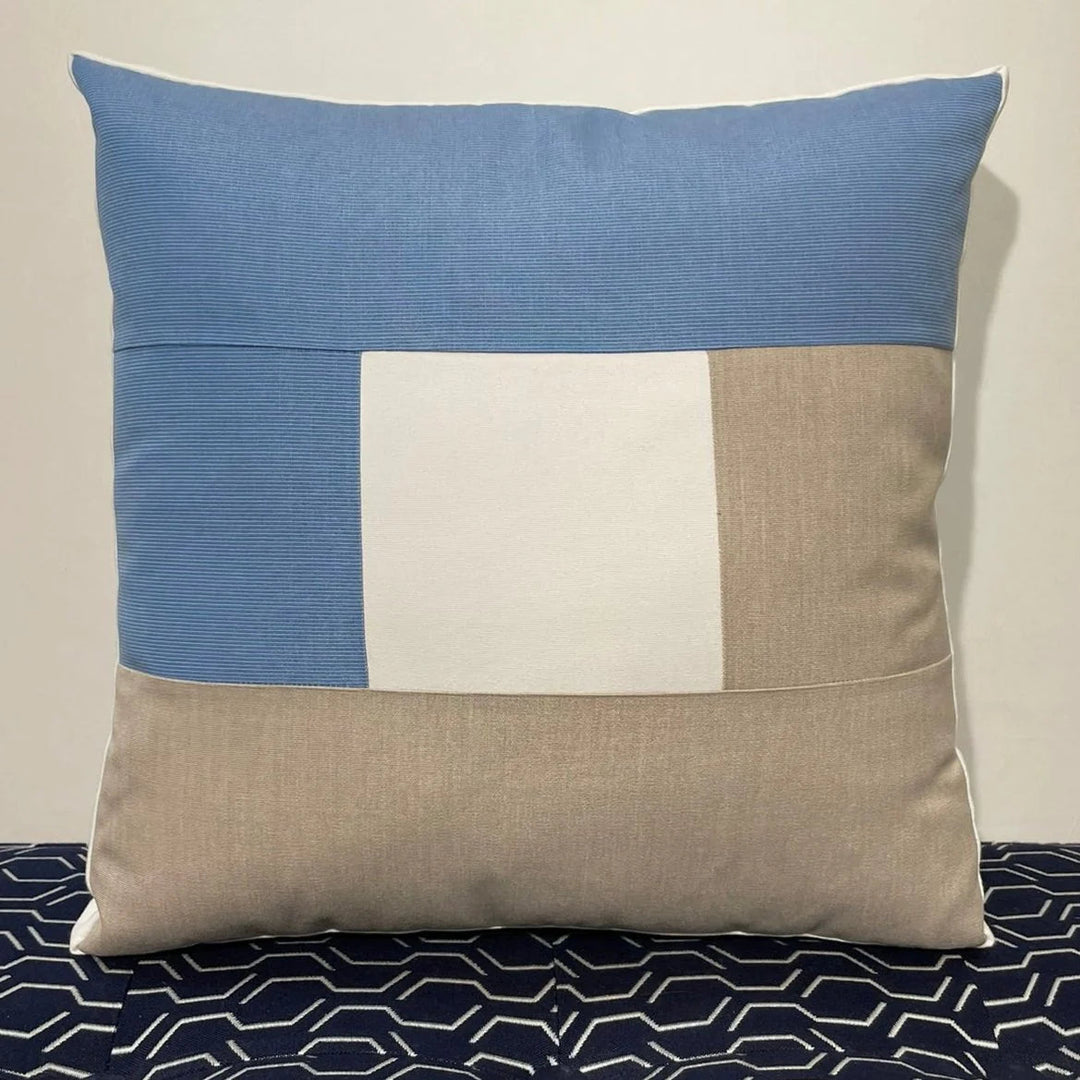Oblique Studio Sunbrella Window Box Pillow in Air Blue/Flax - RSH Decor