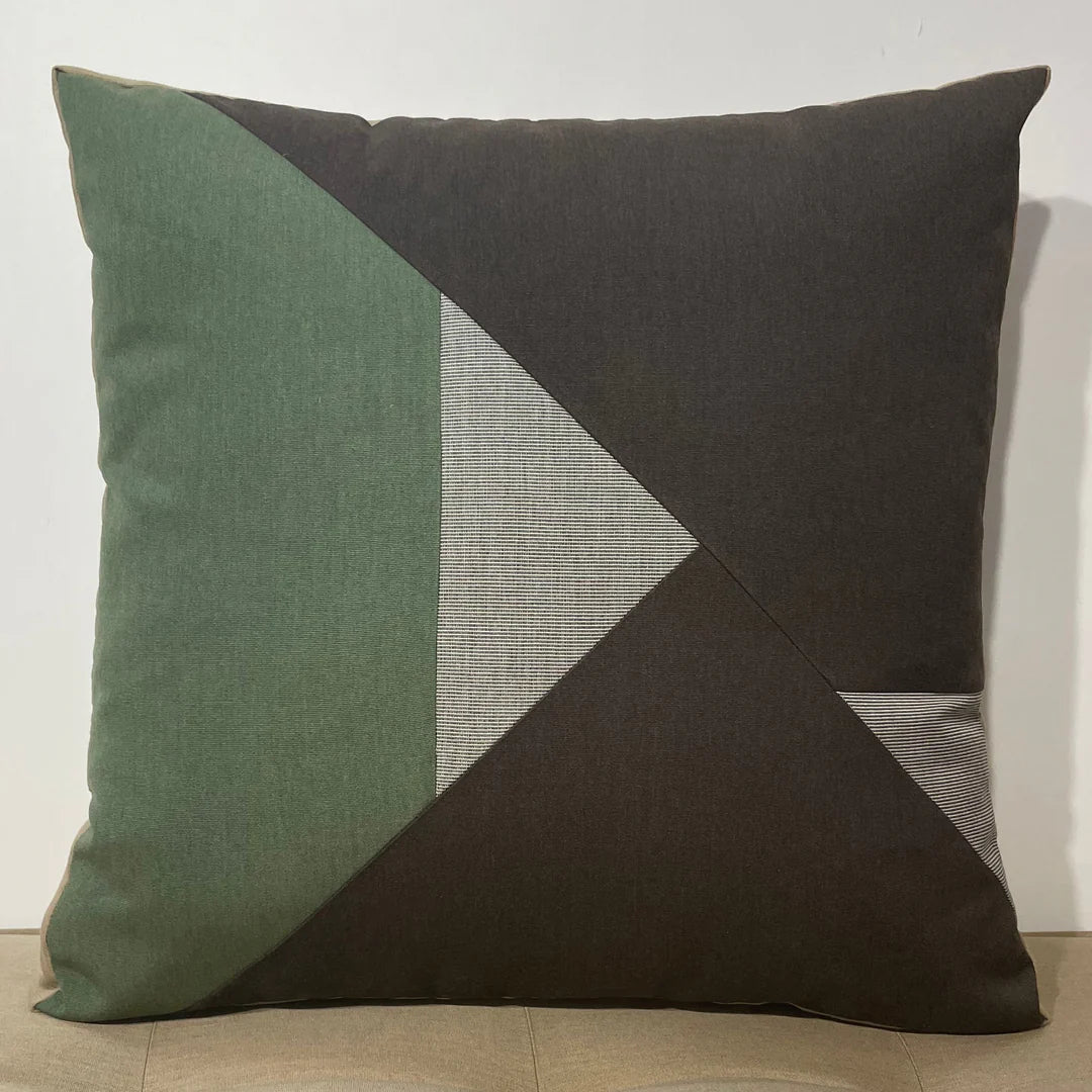 Oblique Studios Large Sunbrella Aerial Pillow in Fern/Java - RSH Decor