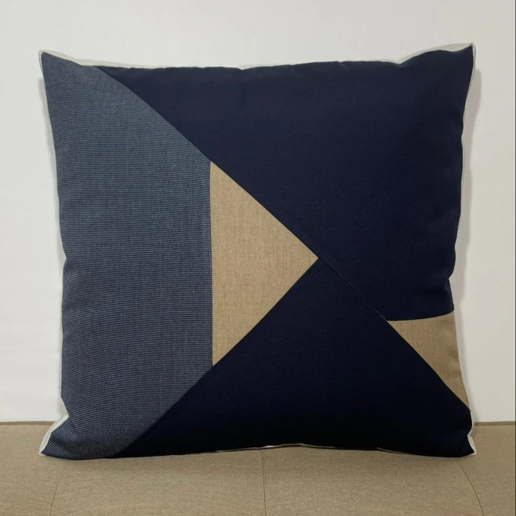 Oblique Studios Large Sunbrella Aerial Pillow in Navy/Twilight - RSH Decor