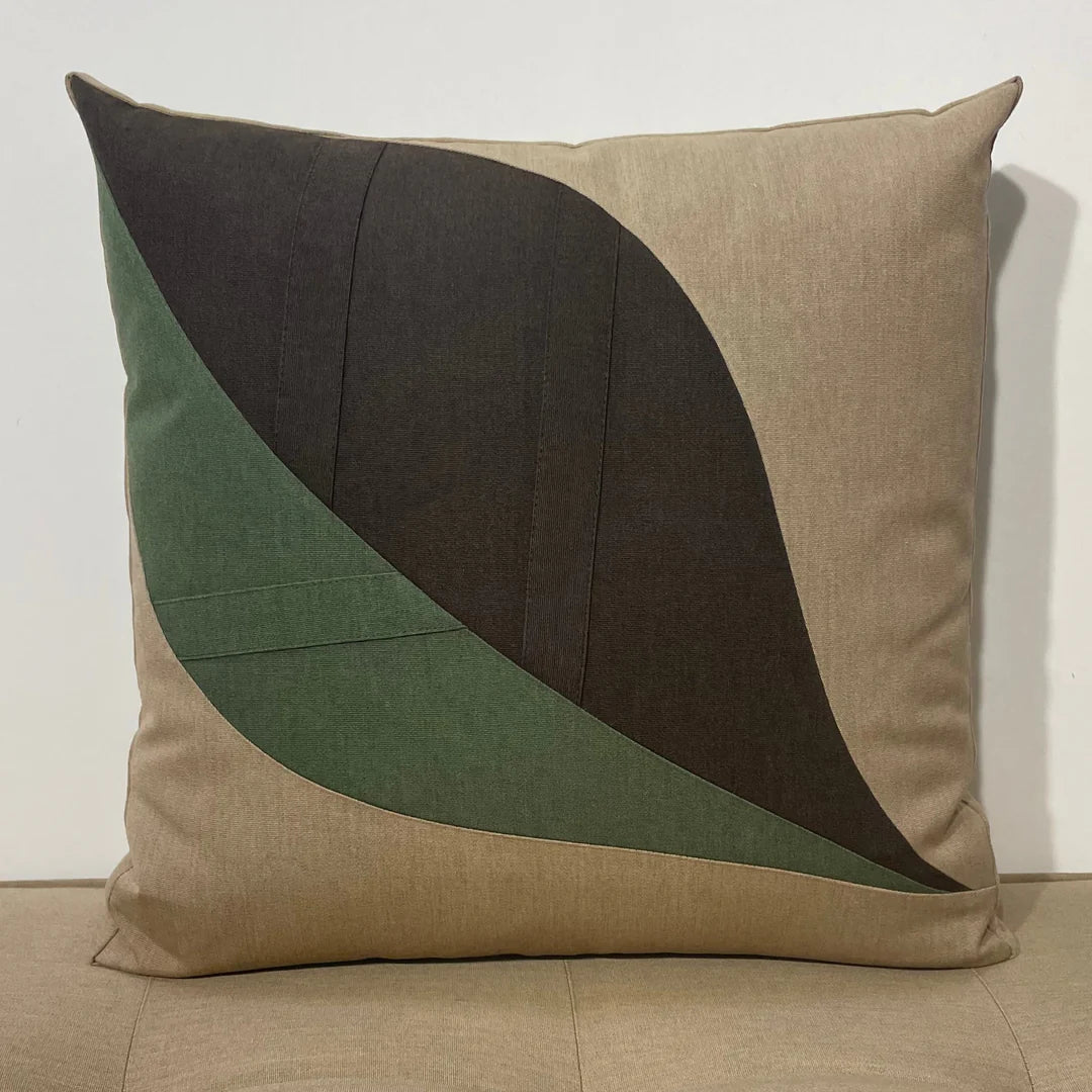Oblique Studios Sunbrella Leaf Pillow in Java/Fern - RSH Decor