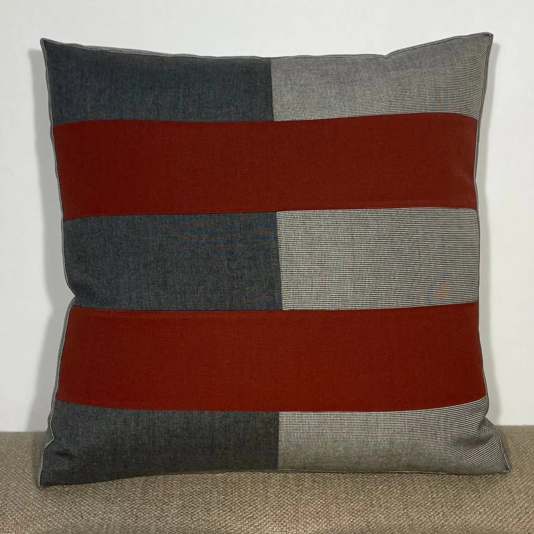 Oblique Studios Sunbrella Tiles Pillow in Henna/Charcoal - RSH Decor