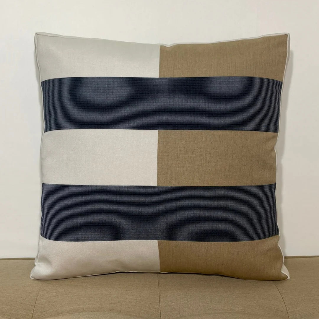 Oblique Studios Sunbrella Tiles Pillow in Twilight/Heather Beige - RSH Decor