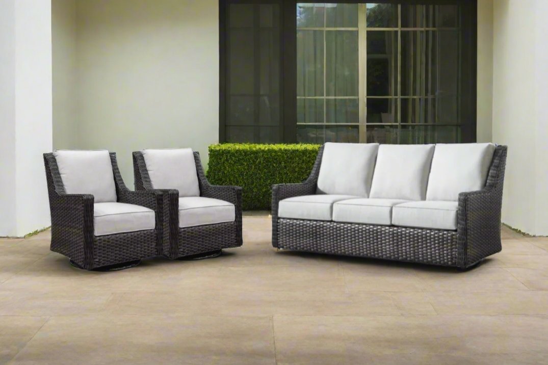 Oconee II Sofa and Swivel Rocker Chairs Set | Phisco Outdoor - RSH Decor