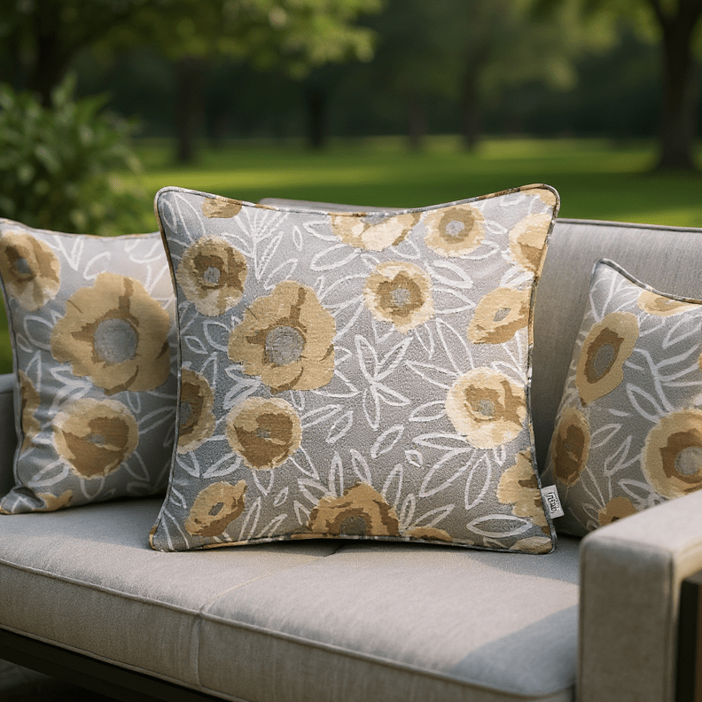 Outdura Brighton Smoke Designer Square Throw Pillow - RSH Decor