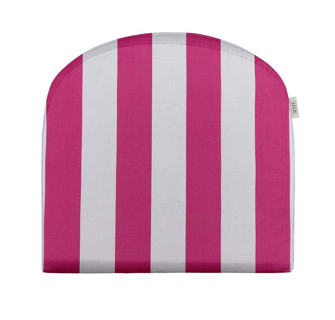 Pink Foam U-Shape Wicker Seat Cushion with All-Weather Polyester Spun Fabric
