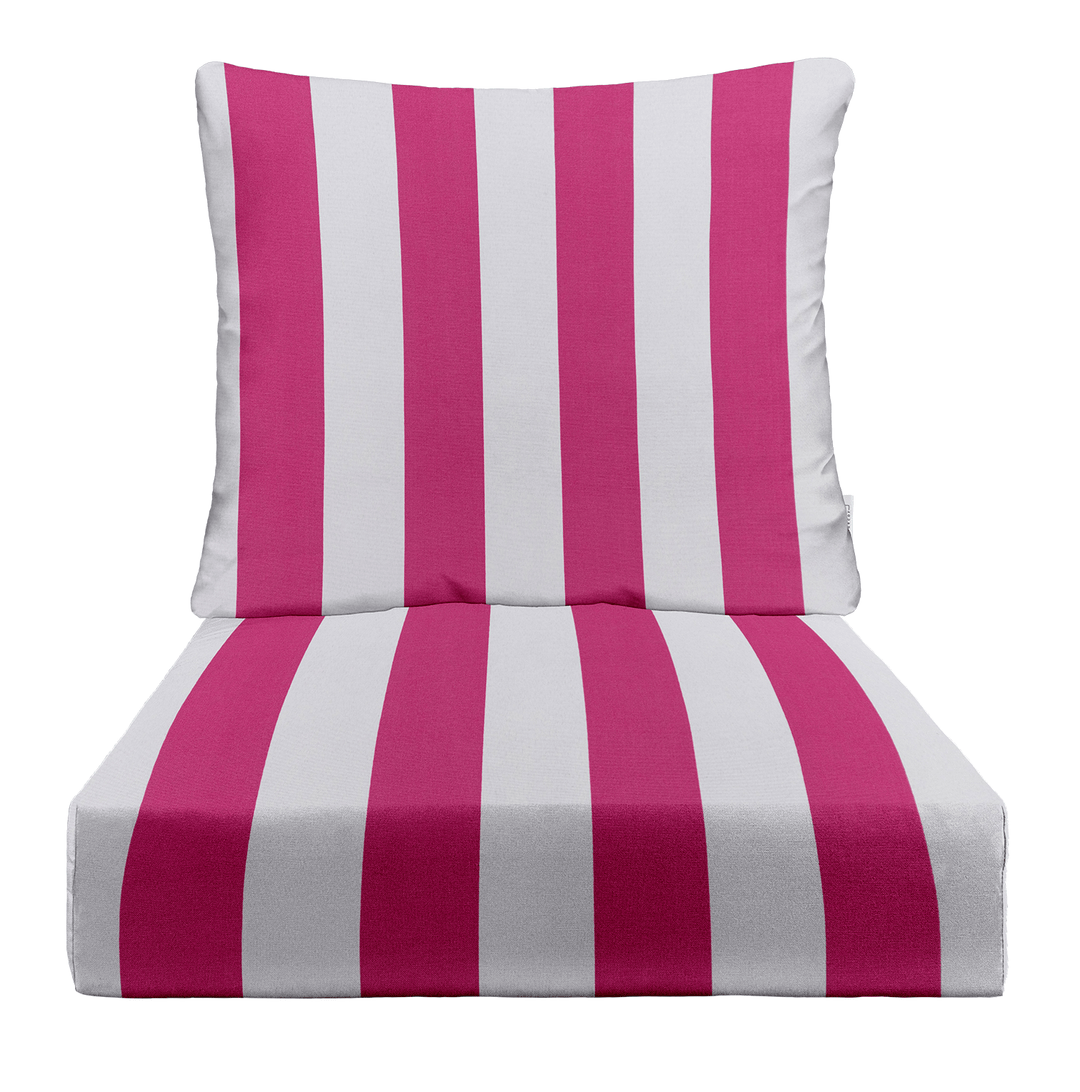 Pink Deep Seating Pillow Back Chair Cushion Set with All - Weather Polyester Spun Fabric - RSH Decor