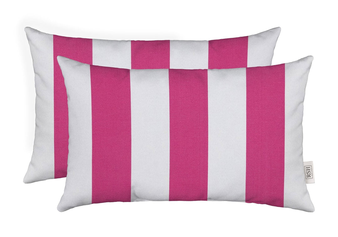 Pink Lumbar Throw Pillows with All - Weather Spun Polyester Fabric - RSH Decor