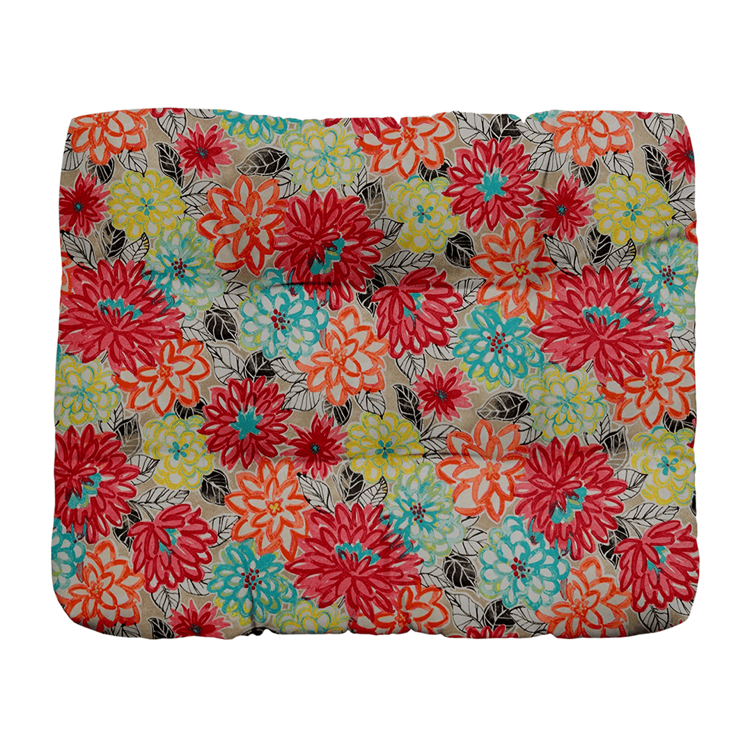 Pink Tufted Ottoman Replacement Cushion with All - Weather Polyester Spun Fabric - RSH Decor