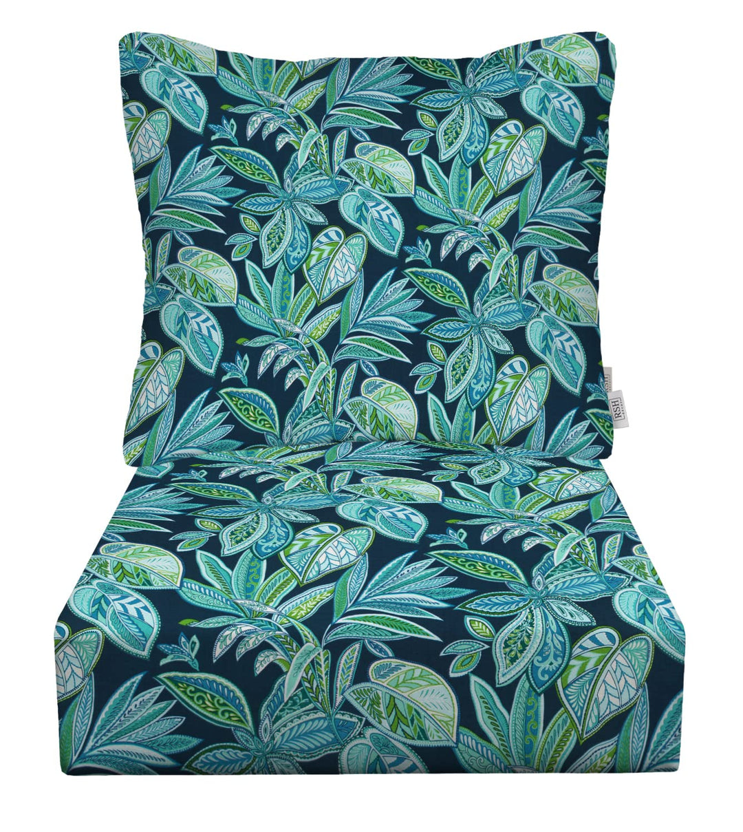 RSH DECOR: Deep Seating Chair Cushion with Pillow Back | 23” x 24” Seat | All - Weather Spun Fabric | Outdoor Cushion Set for Patio Furniture | Crestwood Marine - RSH Decor