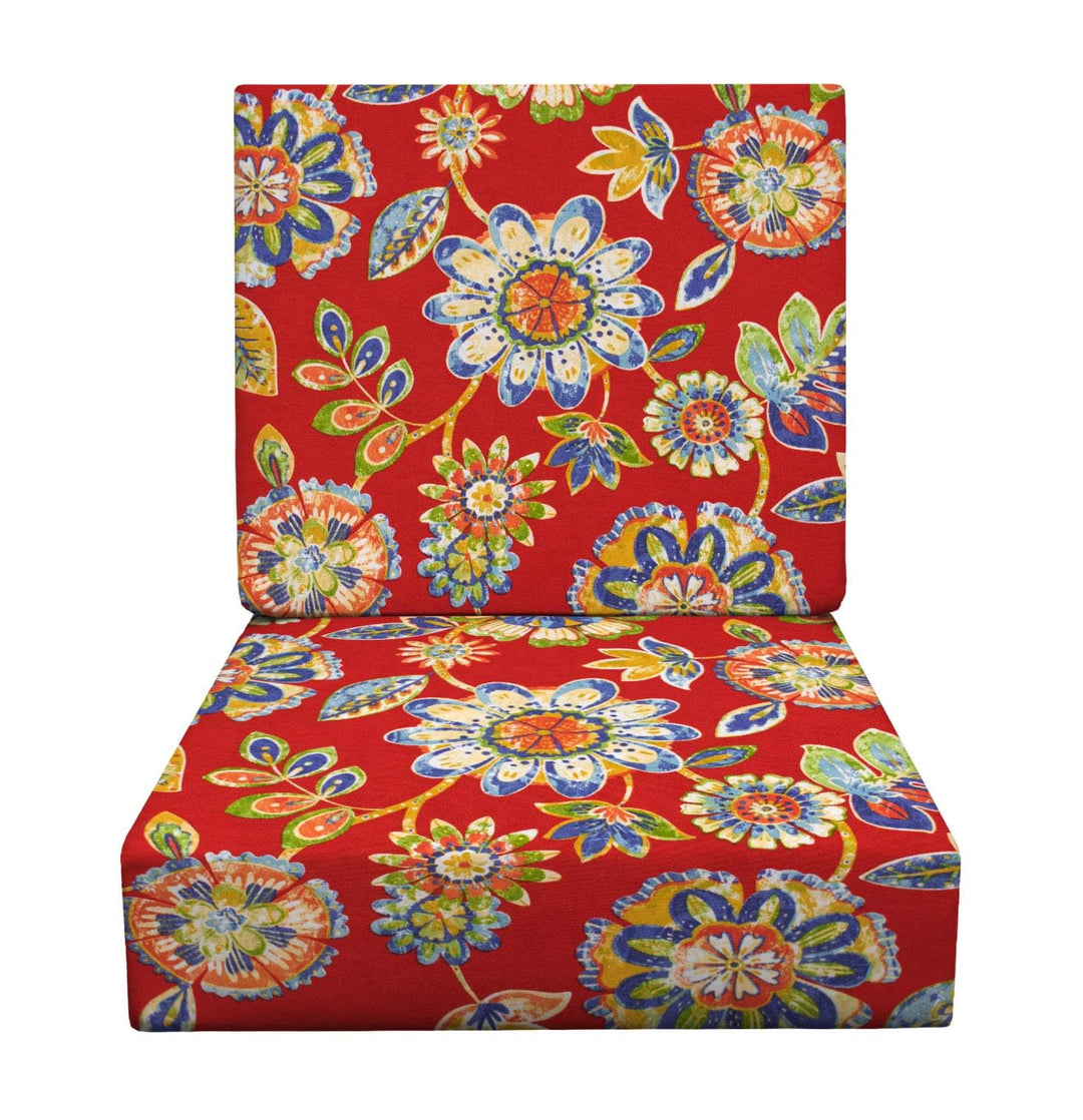 RSH DECOR Deep Seating Foam Cushion Set | 22.5” x 22.5” Seat | All - Weather Spun Fabric | Water & Fade - Resistant | Made in USA | Outdoor Chair Cushions for Patio Furniture (Fenbrook Teal) - RSH Decor