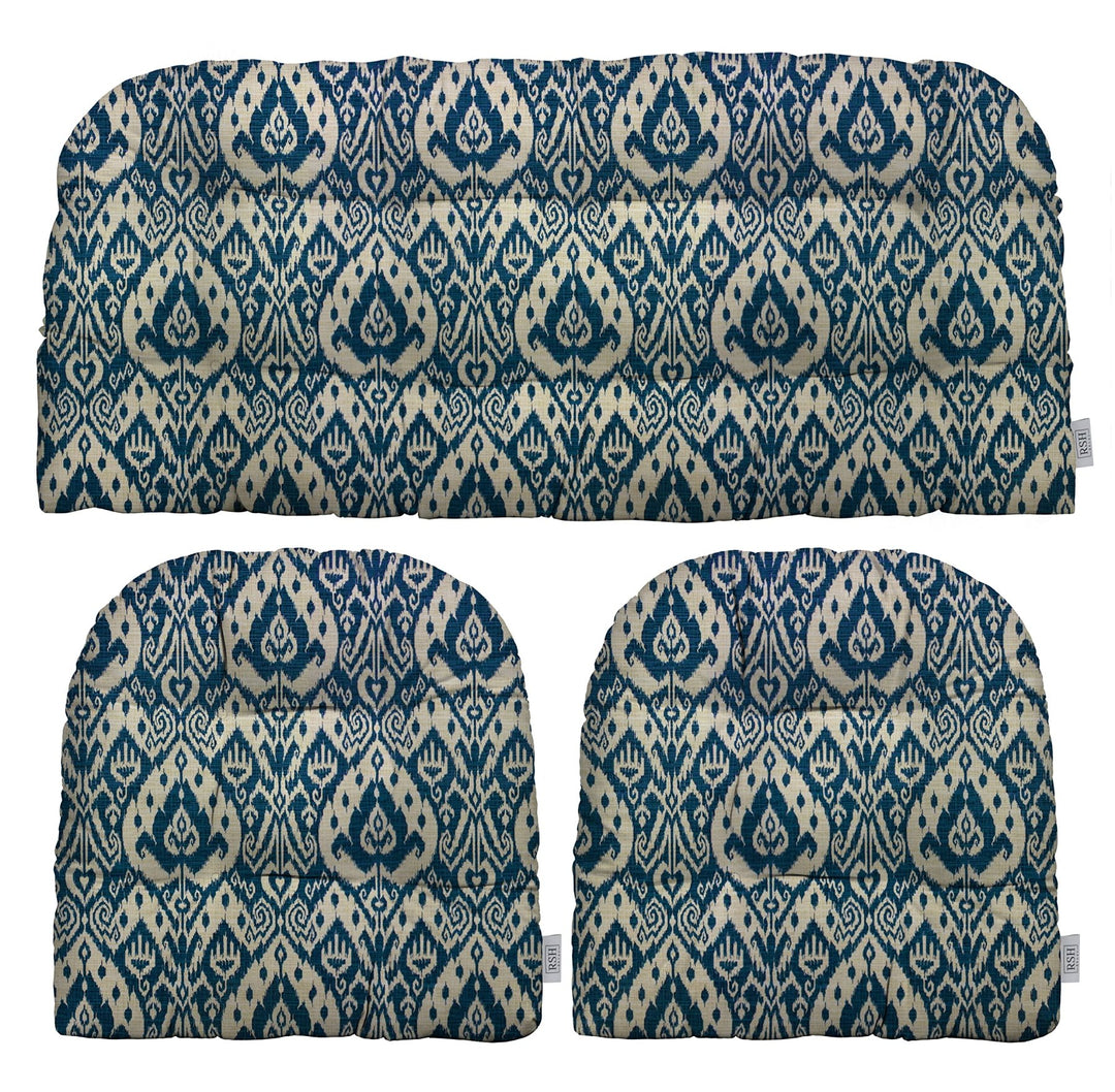 RSH Décor Indoor Outdoor 3 Piece Wicker Cushion Set Polyester Solids - Tufted - RSH Decor