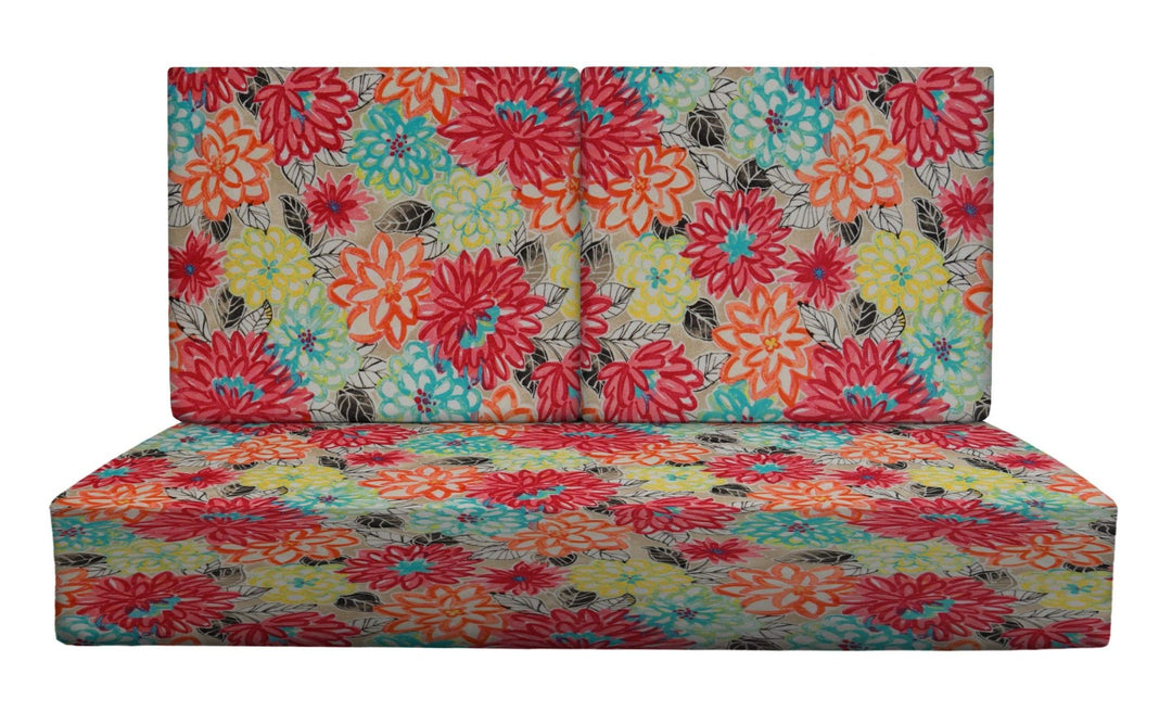 RSH Décor Indoor Outdoor Deep Seating Loveseat Cushion 3 Piece Set Polyester Patterns (1 - 46"x26"x5" Seat & 2 - 23"x21" Backs) - Foam - RSH Decor