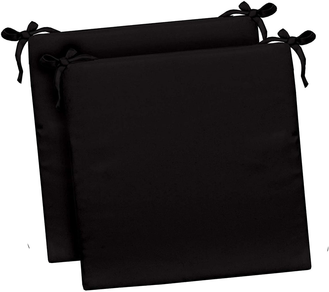 RSH DECOR Indoor / Outdoor Foam Dining Chair Seat Cushions, 20" x 20" x 3" (Black) (Set of 2) - RSH Decor