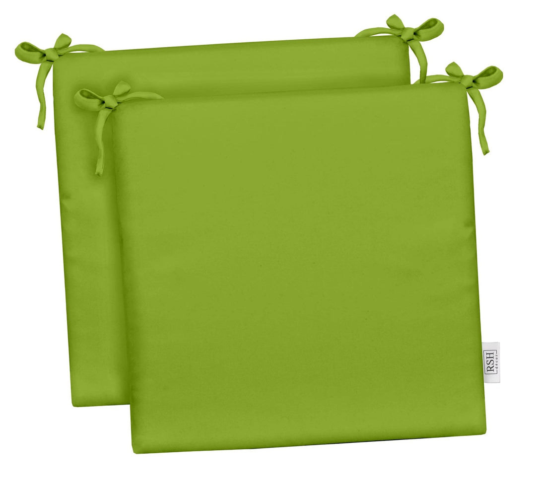 RSH DECOR Indoor / Outdoor Foam Dining Chair Seat Cushions, 20" x 20" x 3" (Kiwi Green) (Set of 2) - RSH Decor