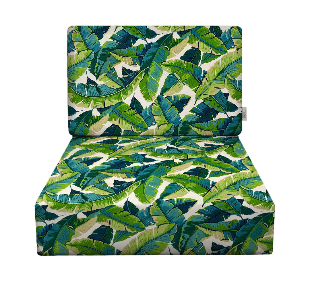 RSH Décor Indoor Outdoor Low Back Deep Seating Chair Cushion Polyester Solids (25"x25"x5" & 25"x18"x3") - Foam - RSH Decor