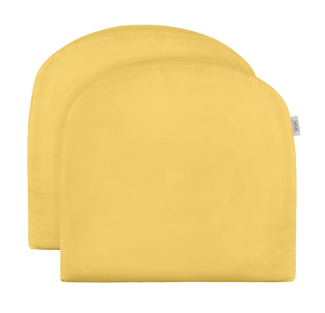 RSH DECOR Indoor Outdoor Set of 2 U - Shape Wicker Foam Seat Cushions Patio Weather Resistant (Standard, Classic Buttercup Yellow) - RSH Decor