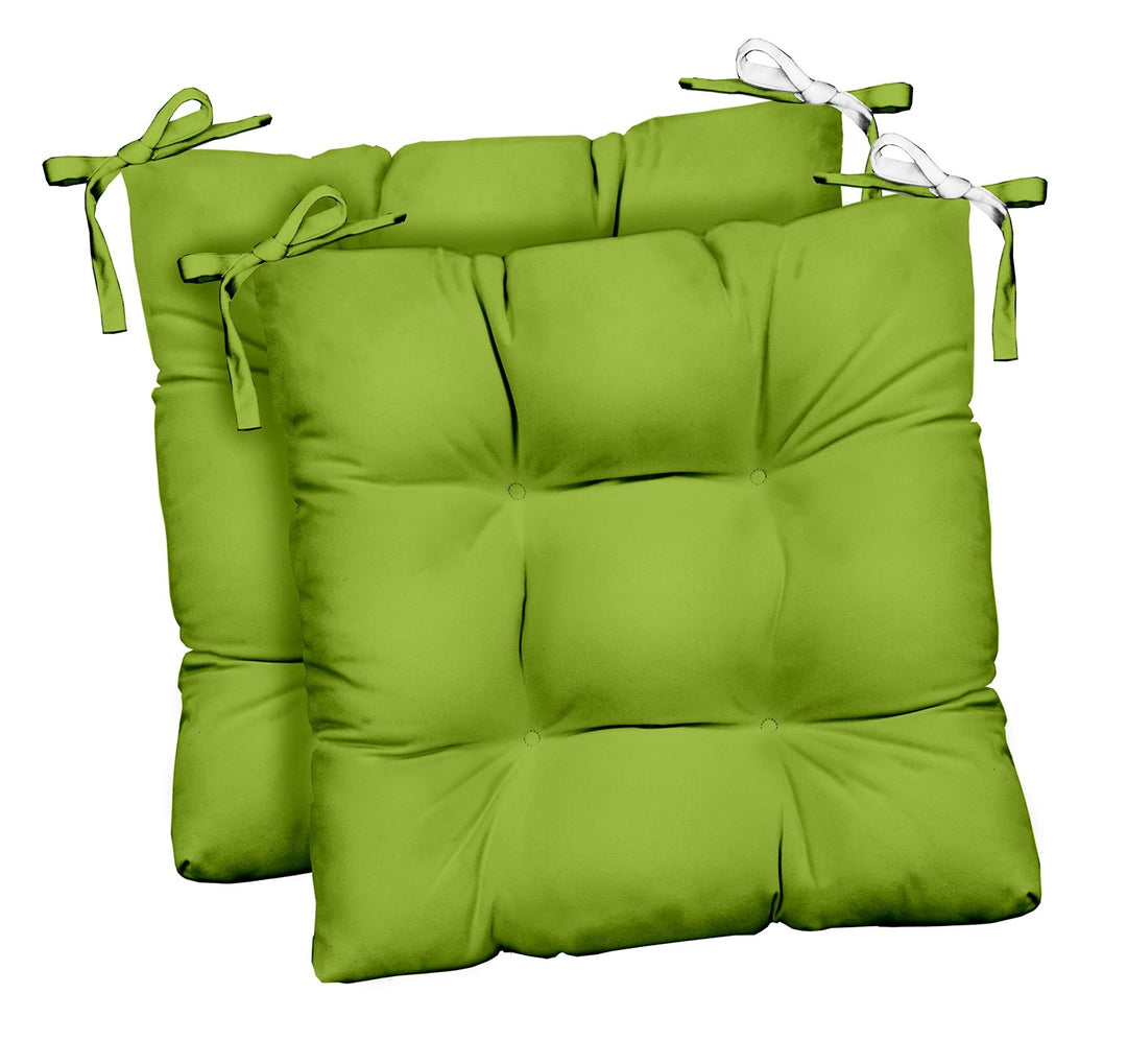 RSH DECOR Indoor / Outdoor Tufted Dining Chair Seat Cushions, 20" x 20" x 3" (Kiwi Green) (Set of 2) - RSH Decor