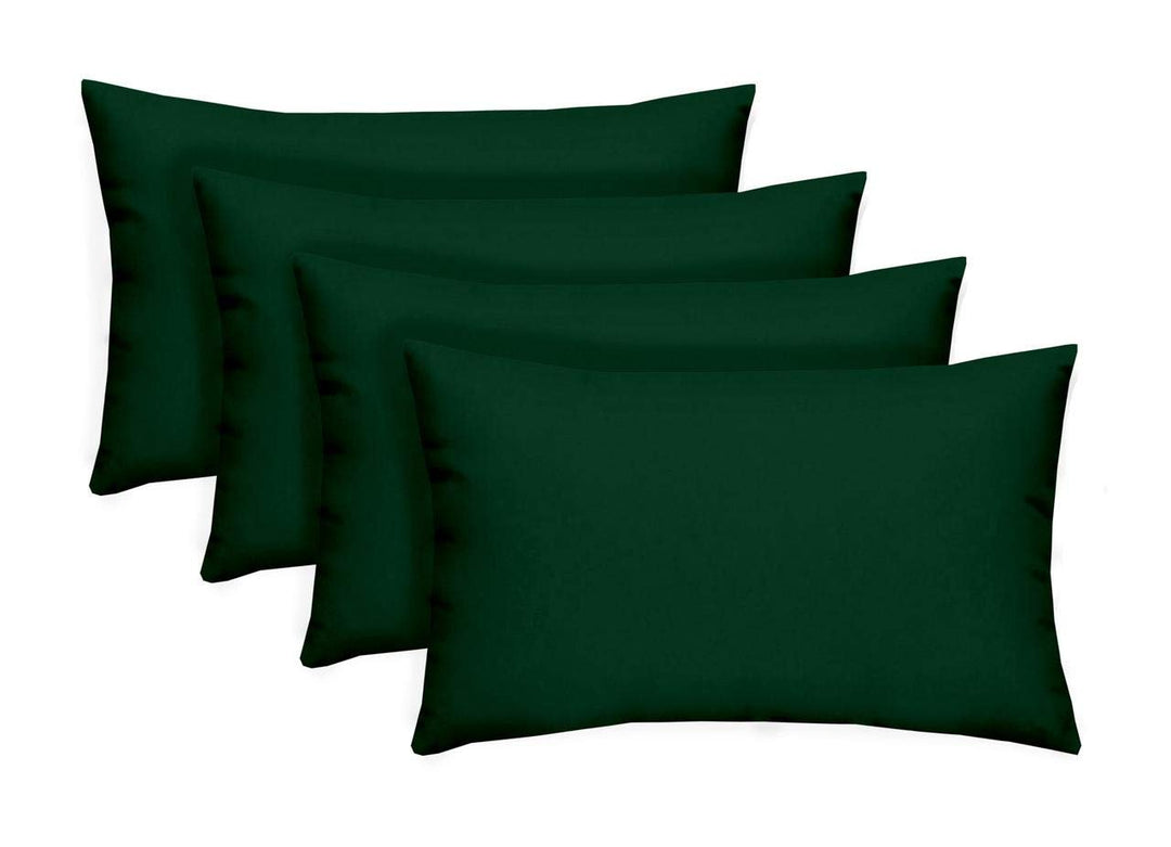 RSH DECOR: Lumbar Throw Pillows Set of 4 | 20” x 12" | All - Weather Spun Fabric | Water and Fade - Resistant | Outdoor Support Pillows for Patio Furniture | Hunter Green - RSH Decor