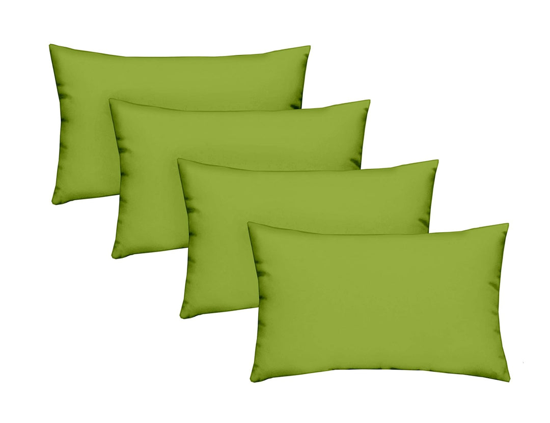 RSH DECOR: Lumbar Throw Pillows Set of 4 | 20” x 12" | All - Weather Spun Fabric | Water and Fade - Resistant | Outdoor Support Pillows for Patio Furniture | Kiwi Green - RSH Decor