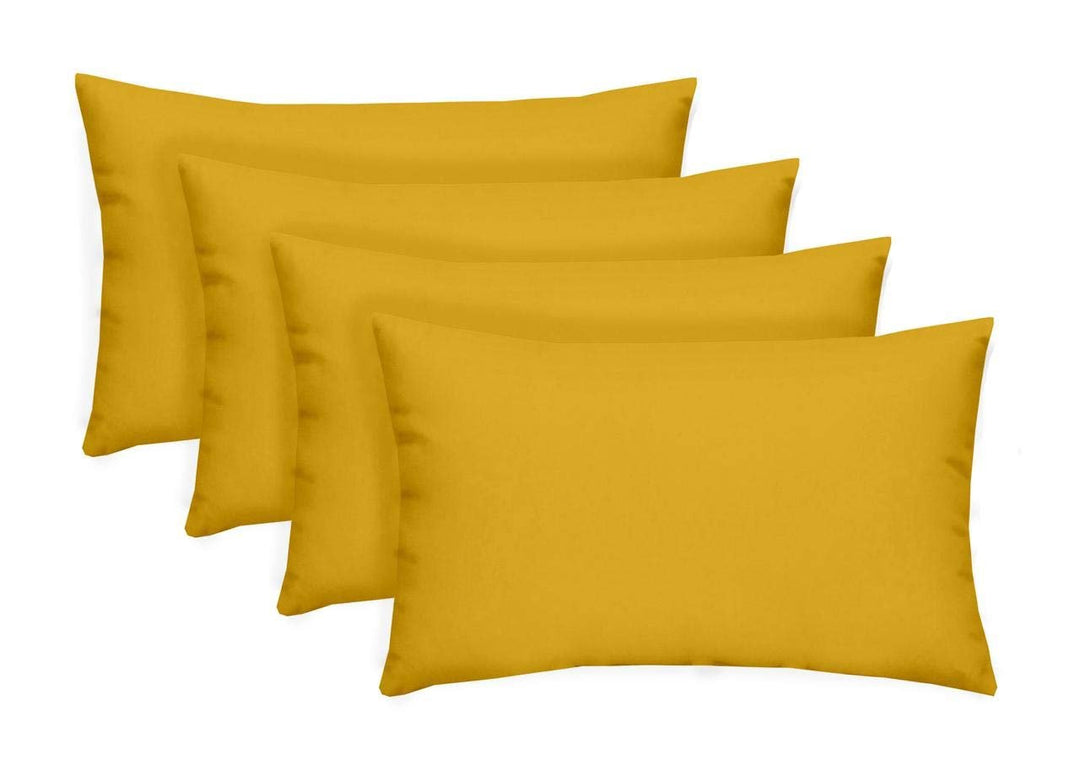 RSH DECOR: Lumbar Throw Pillows Set of 4 | 20” x 12" | All - Weather Spun Fabric | Water and Fade - Resistant | Outdoor Support Pillows for Patio Furniture | Yellow - RSH Decor