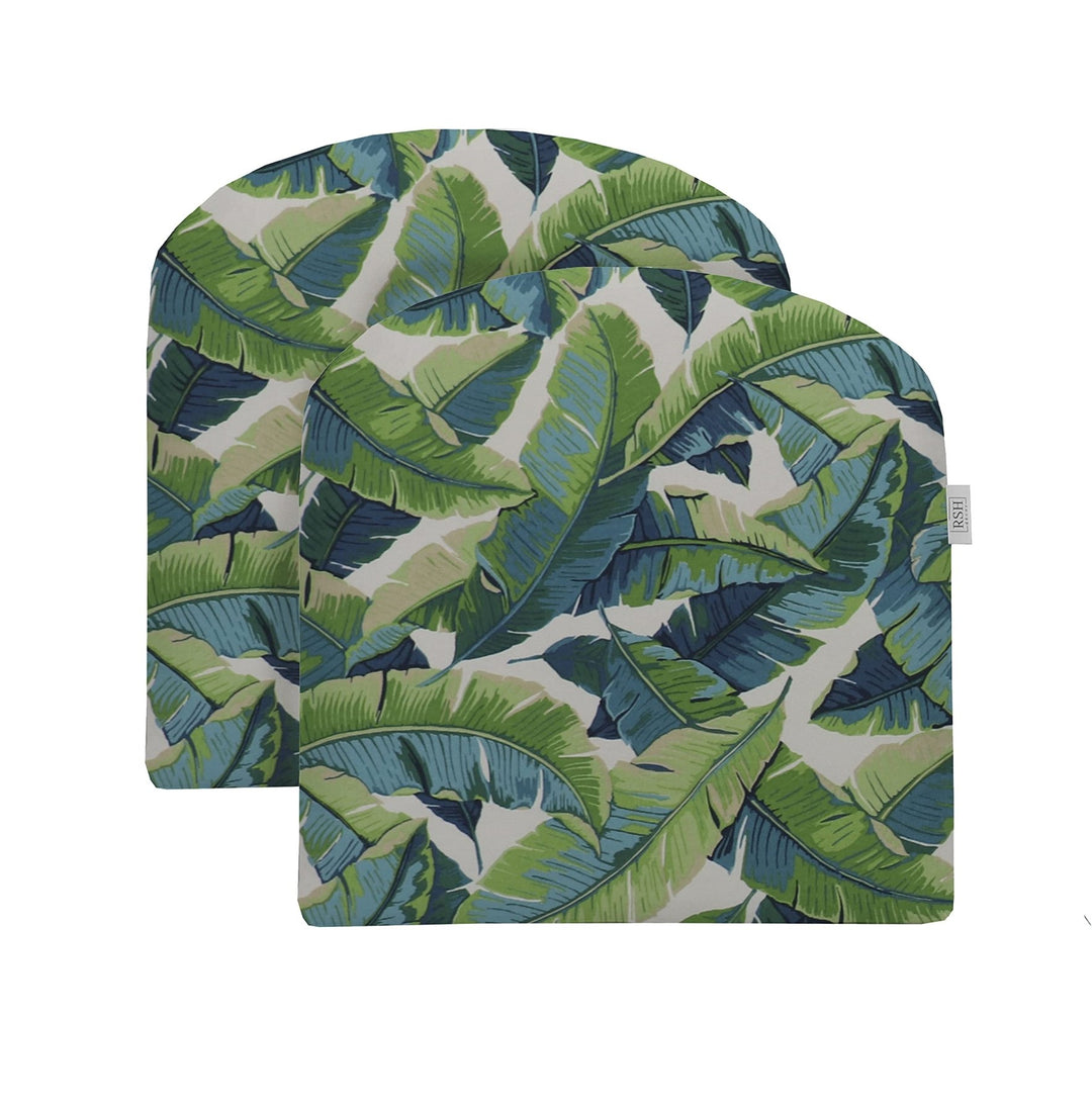 RSH Décor Set of 2 Indoor Outdoor Wicker U - Shape Cushions Polyester Patterns (19"x19") - Foam - RSH Decor