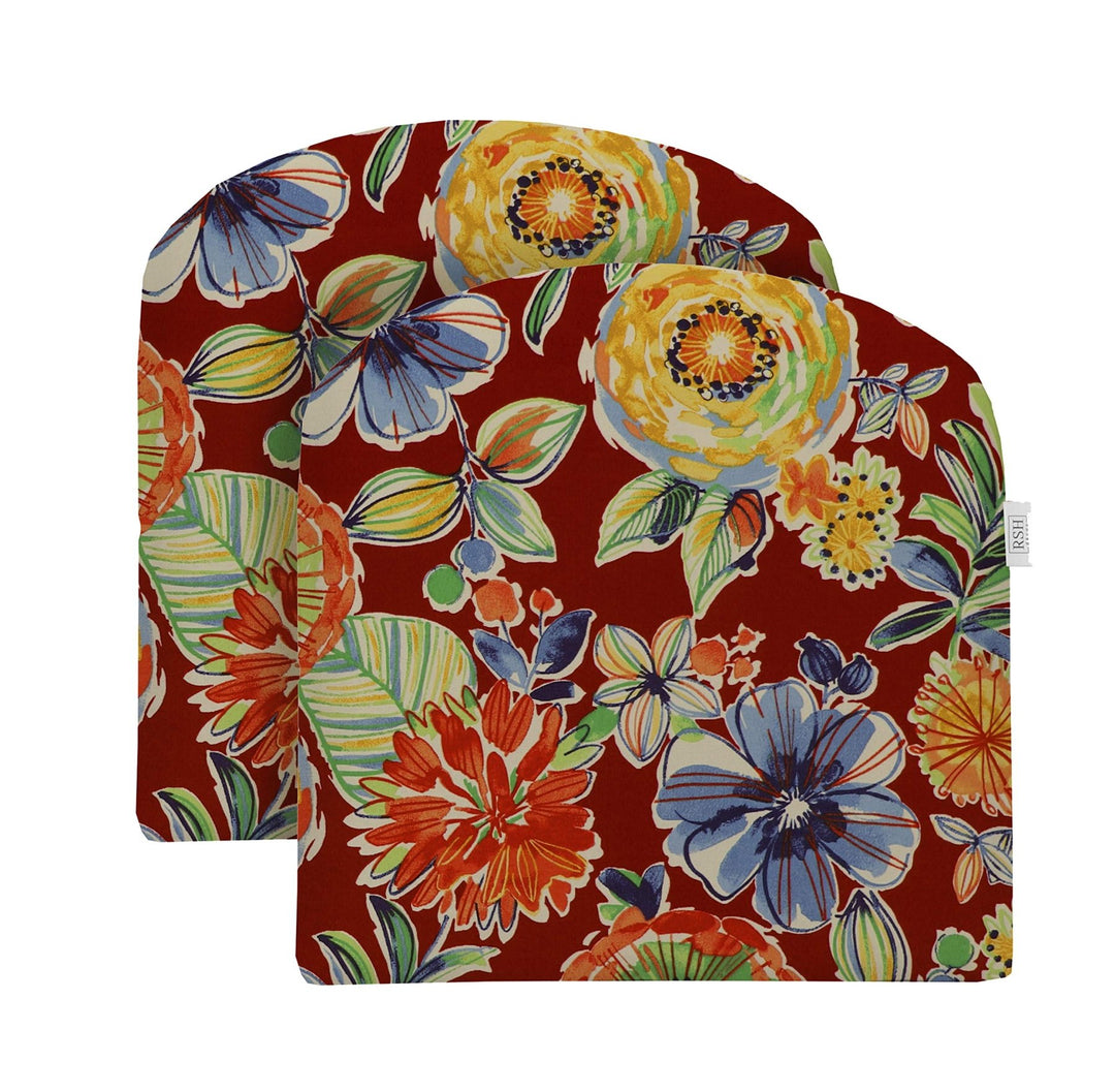 RSH Décor Set of 2 Indoor Outdoor Wicker U - Shape Cushions Polyester Patterns (19"x19") - Foam - RSH Decor