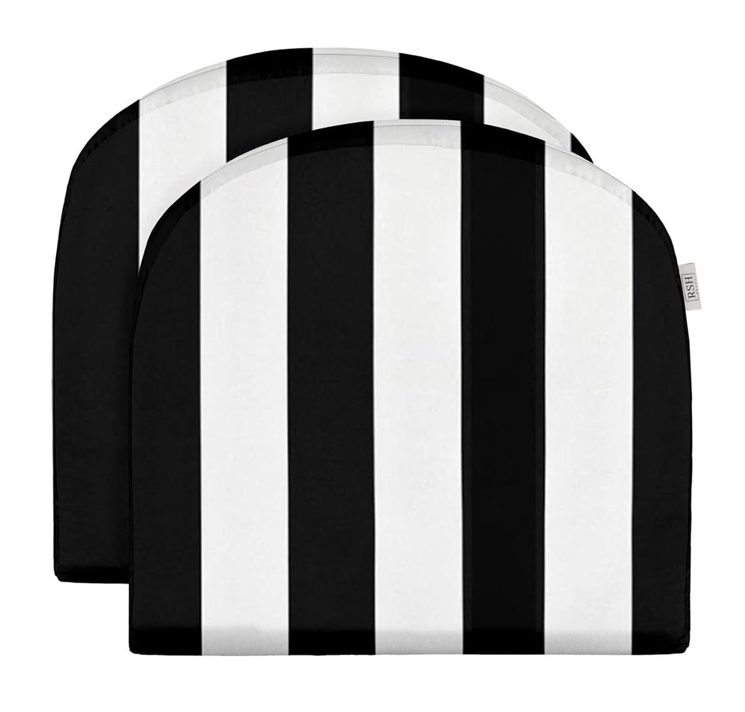 RSH Décor Set of 2 Indoor Outdoor Wicker U - Shape Cushions Polyester Patterns (22"x22") - Foam - RSH Decor