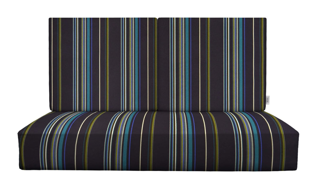 RSH DECOR: Sunbrella Deep Seating Foam Loveseat Cushion Set | 46” x 26” Loveseat | Performance Fabric | Outdoor Foam Settee and Back Cushions for Patio Furniture | Stanton Lagoon - Made in USA - RSH Decor