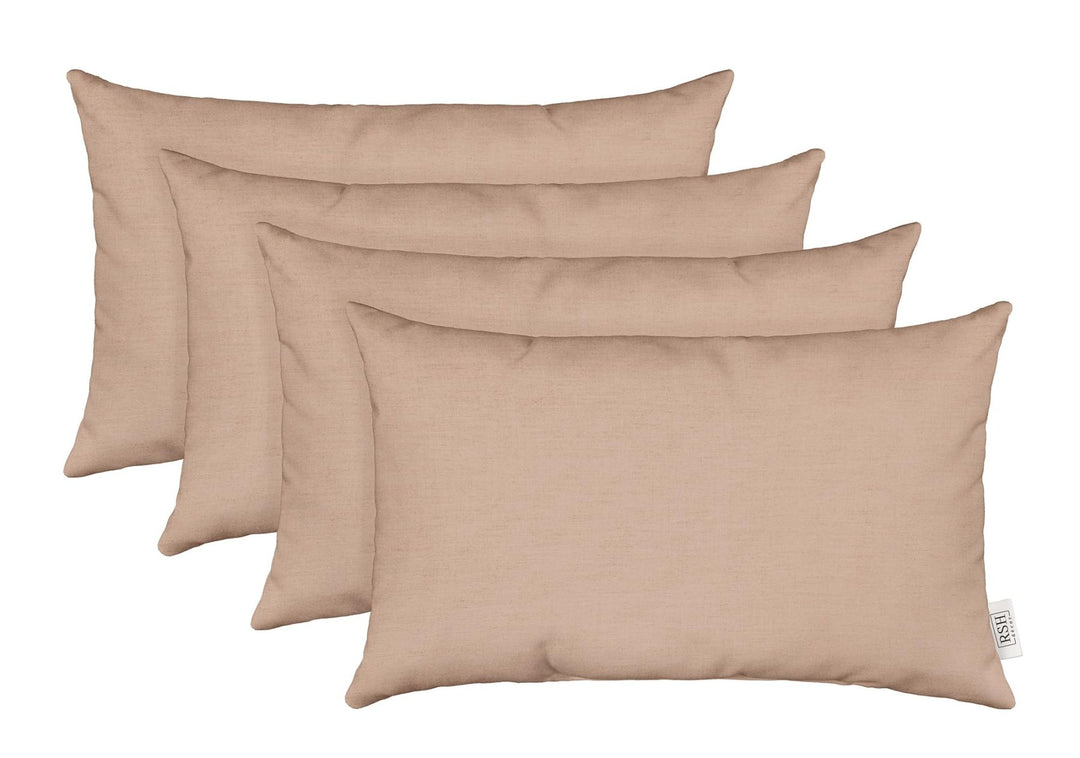 RSH Décor Sunbrella Jumbo Lumbar Pillow Covers – Set of 4 | 26" x 16" | Outdoor Use – Patio, Lounge, Adirondack, Deck | Water & Fade - Resistant | Play Cameo | Includes Down - Alternative Inserts - RSH Decor