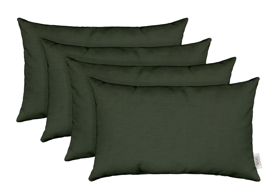 RSH Décor Sunbrella Jumbo Lumbar Pillow Covers – Set of 4 | 26" x 16" | Outdoor Use – Patio, Lounge, Adirondack, Deck | Water & Fade - Resistant | Play Jungle | Includes Down - Alternative Inserts - RSH Decor