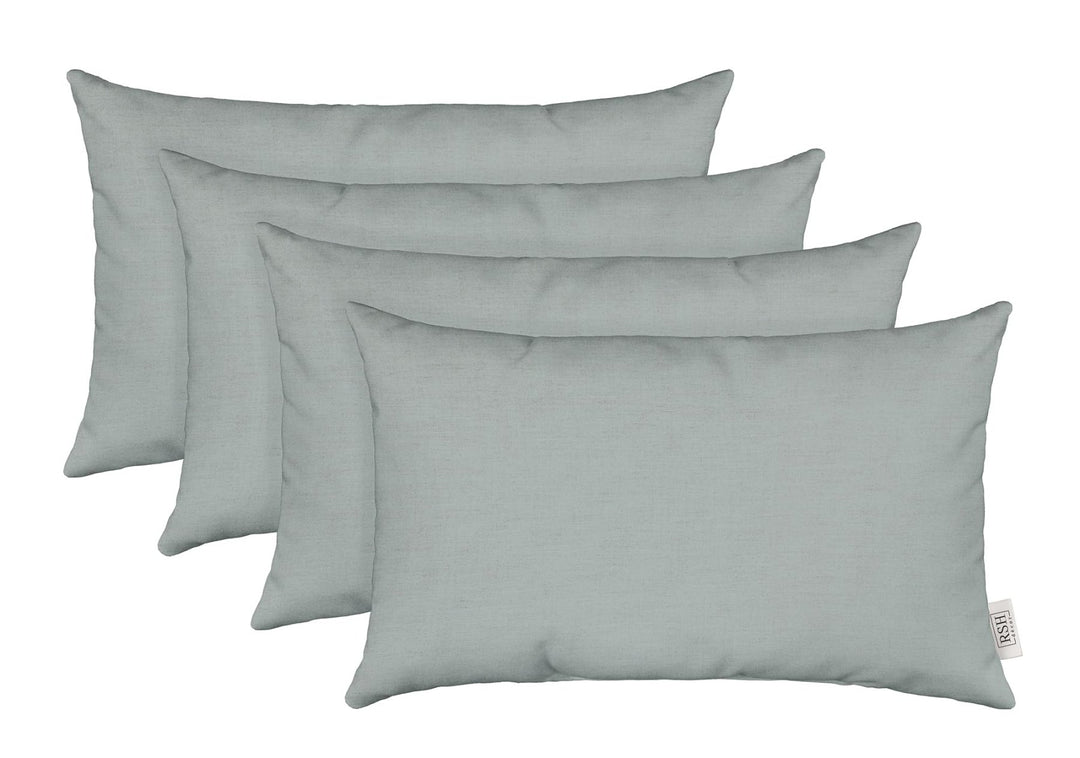 RSH Décor Sunbrella Jumbo Lumbar Pillow Covers – Set of 4 | 26" x 16" | Outdoor Use – Patio, Lounge, Adirondack, Deck | Water & Fade - Resistant | Play Sky | Includes Down - Alternative Inserts - RSH Decor