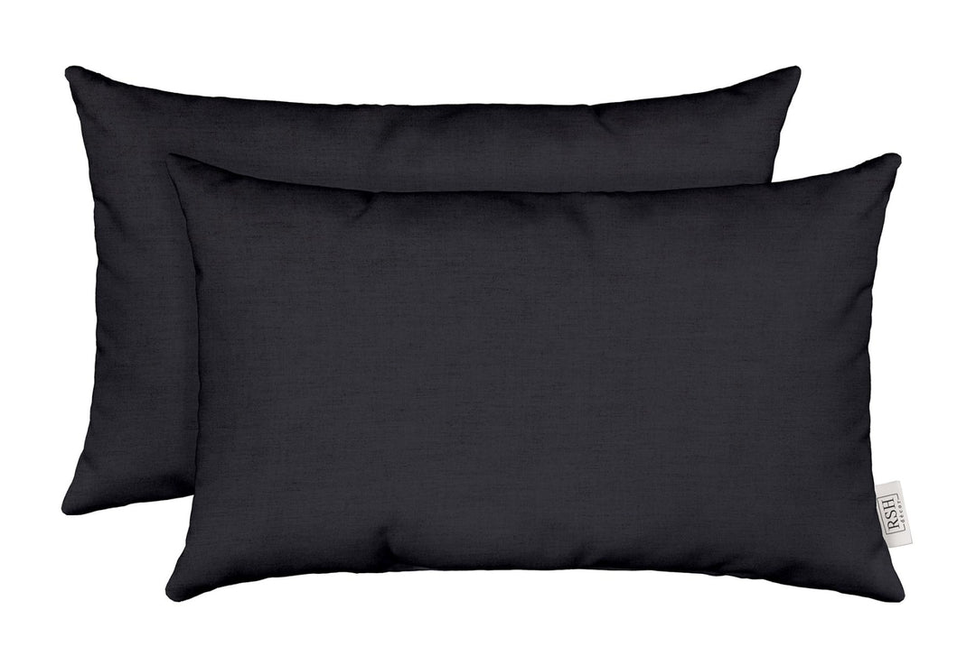 RSH DECOR: Sunbrella Play Jumbo Lumbar Pillows Set of 2 | 26" x 16" | Water and Fade - Resistant Performance Fabric | Outdoor Pillow Covers with Down - Alternative Inserts | Play Navy - RSH Decor