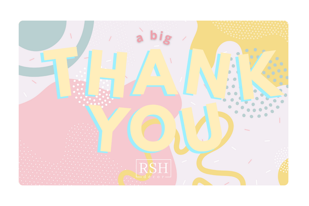 RSH Décor Thank You Gift Card - RSH Decor