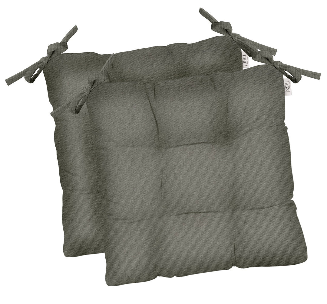 Set of 2 Dining Chair Cushions | Tufted | Sunbrella Canvas Charcoal - RSH Decor