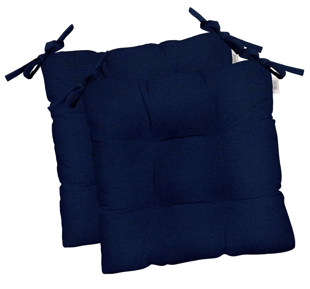 Set of 2 Dining Chair Cushions | Tufted | Sunbrella Canvas Navy - RSH Decor