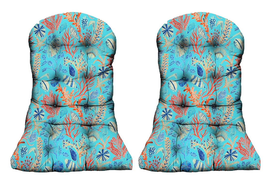 Set of 2 Indoor/Outdoor Decorative Tufted Ocean Life Adirondack Cushions - RSH Decor
