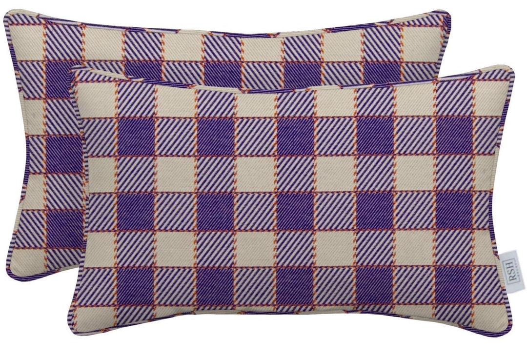 Set of 2 Lumbar Throw Pillows | Orange & Purple Collection - RSH Decor