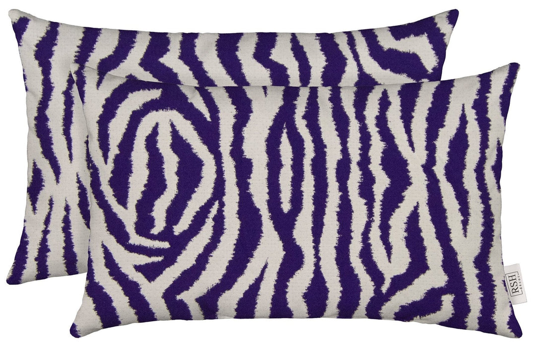 Set of 2 Lumbar Throw Pillows | Orange & Purple Collection - RSH Decor