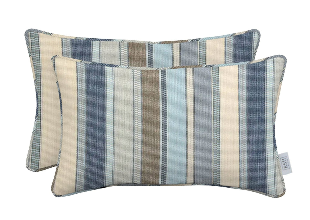 Set of 2 Lumbar Throw Pillows| Sunbrella Designer Fusion Collection - RSH Decor