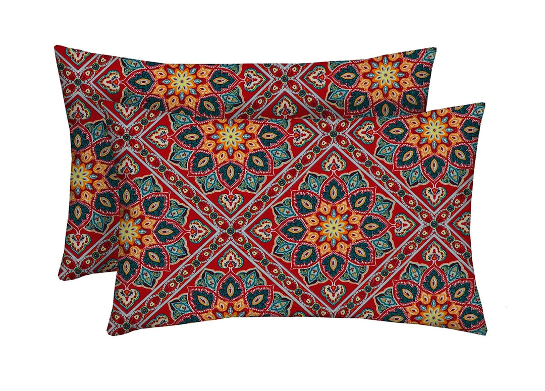 Set of 2 Medlo Sonoma Jumbo Lumbar Throw Pillows – 26" x 16" Water & Fade - Resistant - RSH Decor