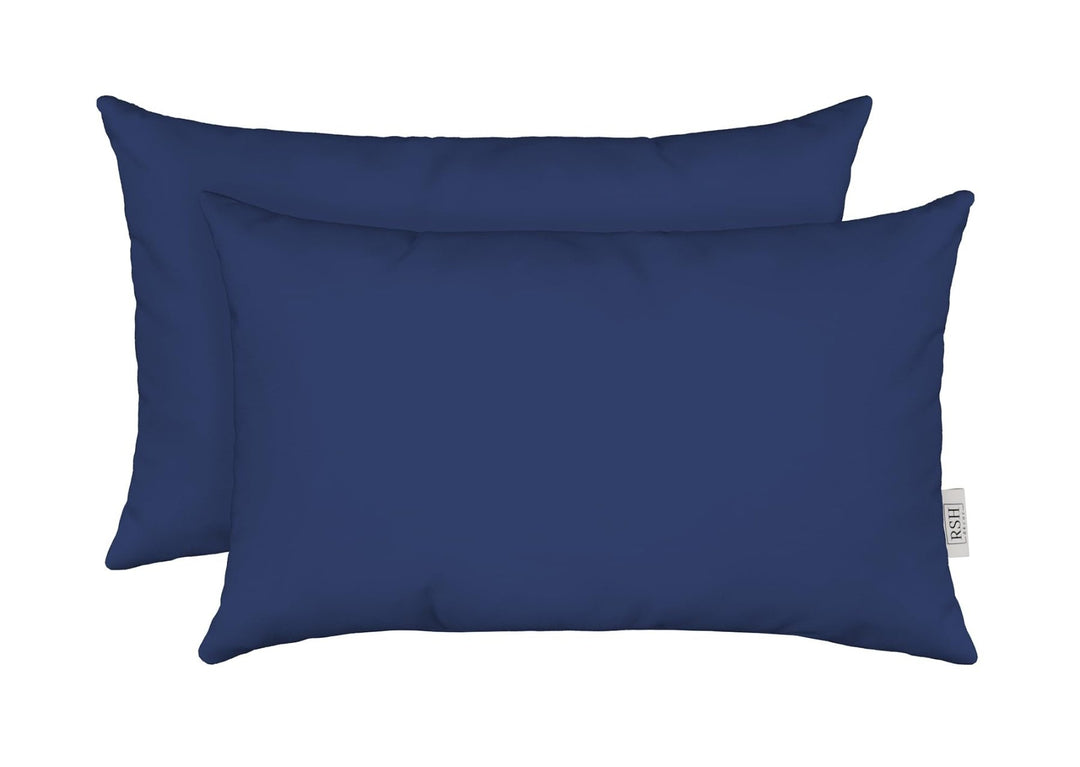 Set of 2 Navy Jumbo Lumbar Throw Pillows 26" x 16" Indoor Outdoor Use - RSH Decor