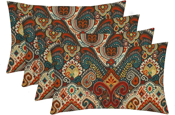 Set of 2 or 4 Throw Pillows | Lumbar 20" x 12" | Bohemian Retro Paisley | SUMMER FLASH SALE - RSH Decor