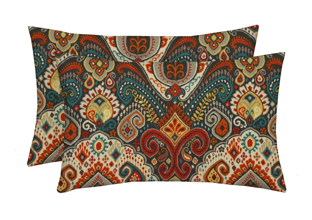 Set of 2 or 4 Throw Pillows | Lumbar 20" x 12" | Bohemian Retro Paisley | SUMMER FLASH SALE - RSH Decor