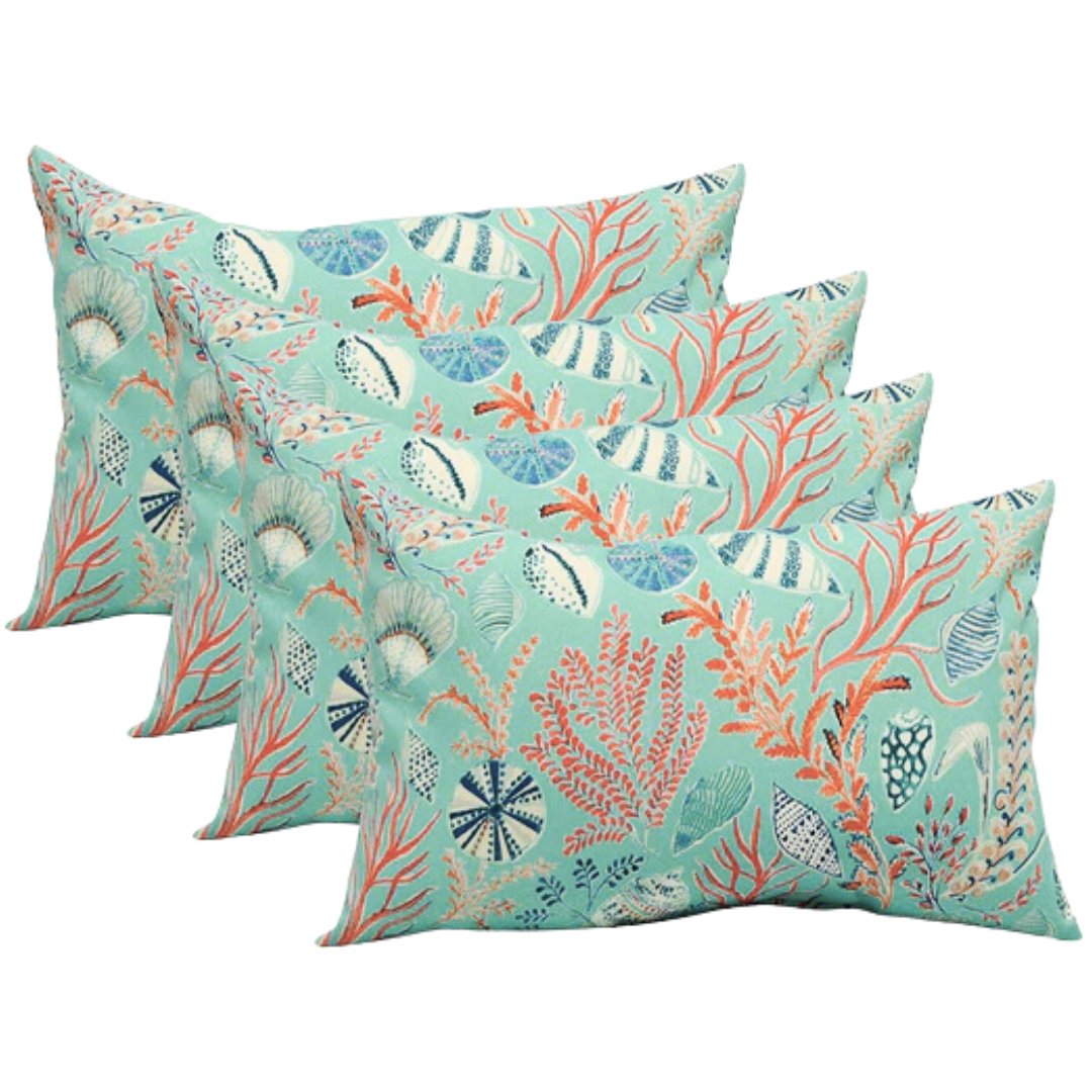 Set of 2 or 4 Throw Pillows | Square & Lumbar Options | Blue Ocean Life | SUMMER FLASH SALE - RSH Decor