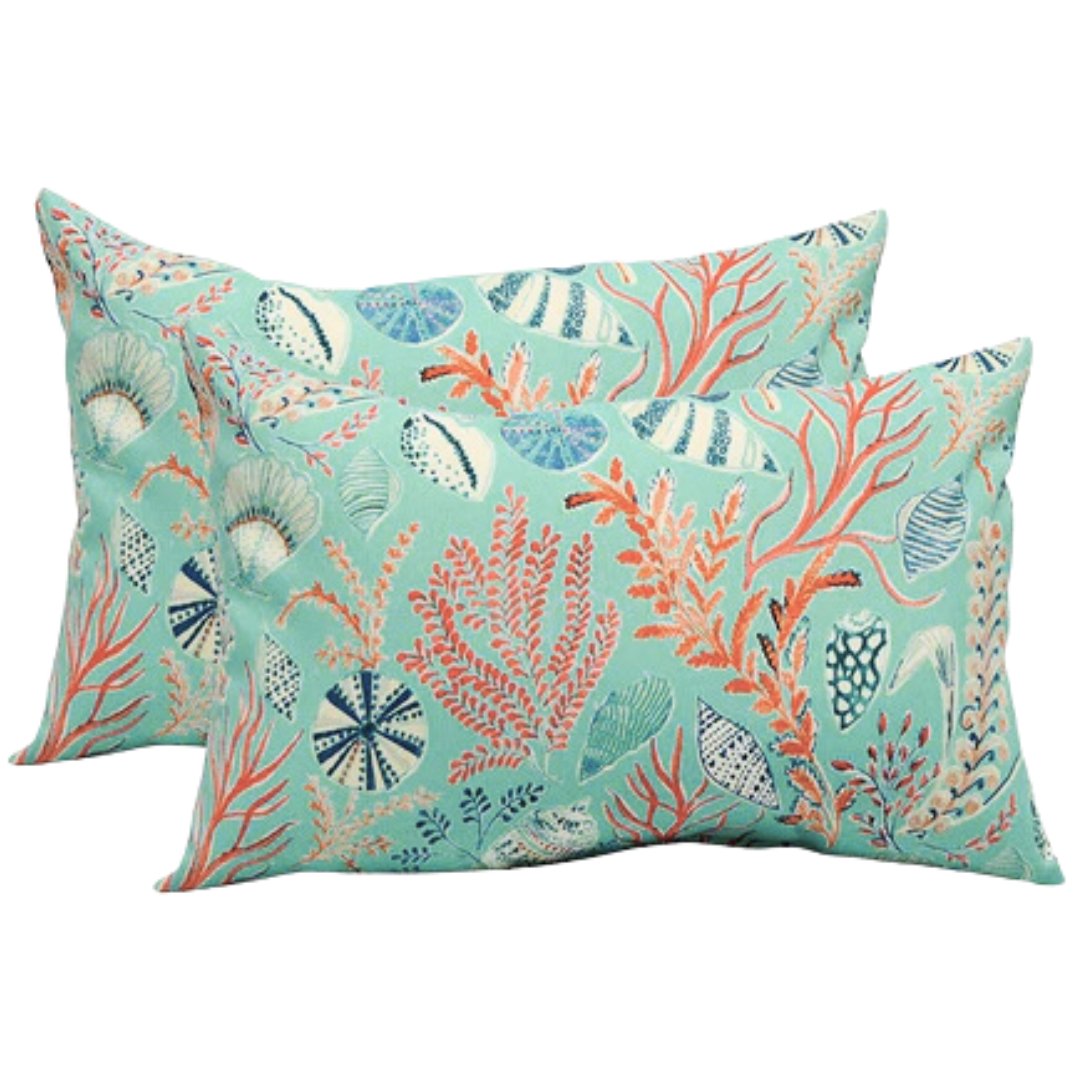 Set of 2 or 4 Throw Pillows | Square & Lumbar Options | Blue Ocean Life | SUMMER FLASH SALE - RSH Decor