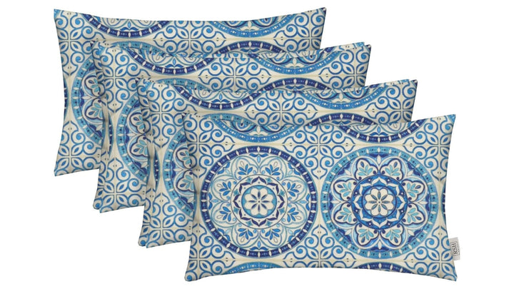 Set of 2 or 4 Throw Pillows | Square & Lumbar Options | Blue Wheel Indigo | SUMMER FLASH SALE - RSH Decor