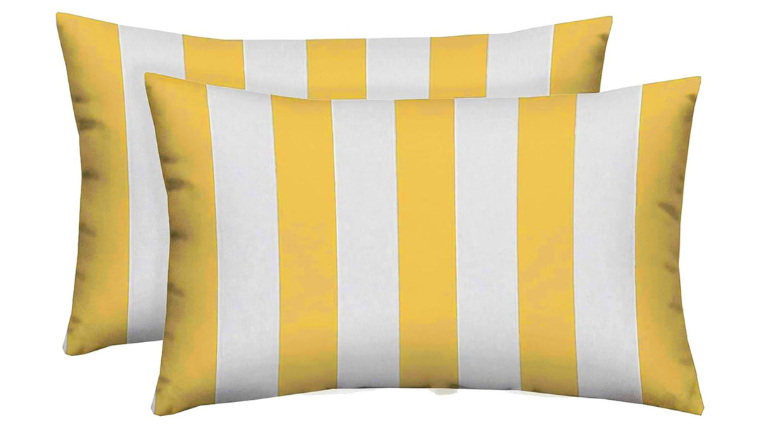 Set of 2 or 4 Throw Pillows | Square & Lumbar Options | Yellow & White Stripe | SUMMER FLASH SALE - RSH Decor