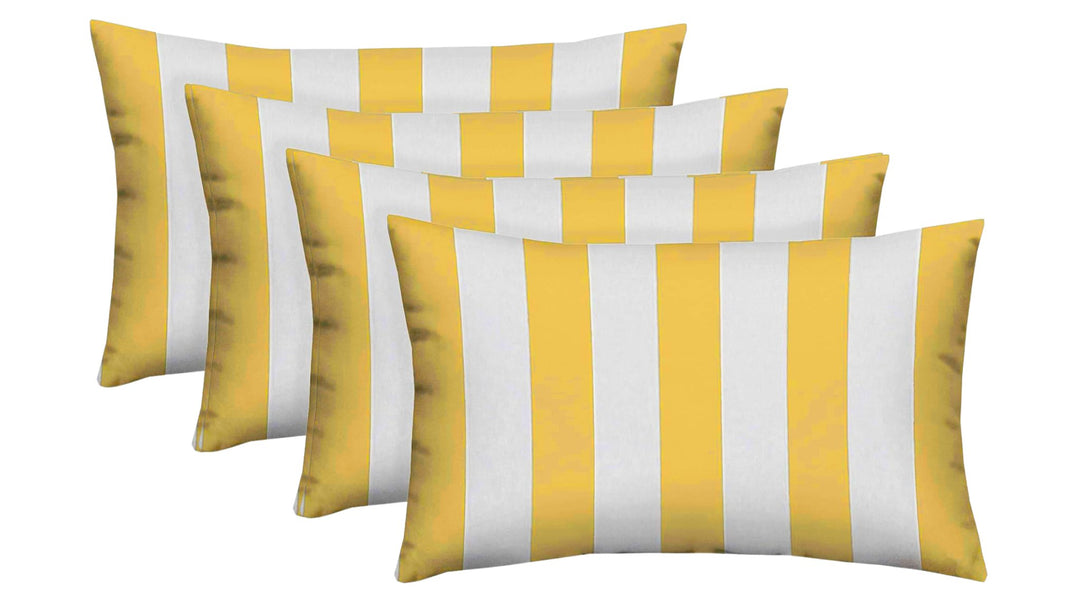 Set of 2 or 4 Throw Pillows | Square & Lumbar Options | Yellow & White Stripe | SUMMER FLASH SALE - RSH Decor